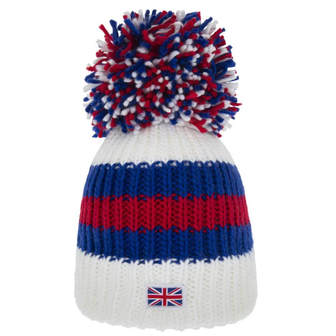 White Red and Blue Big Bobble Hat Big Bobble Hats Big Bobble Hats Ltd