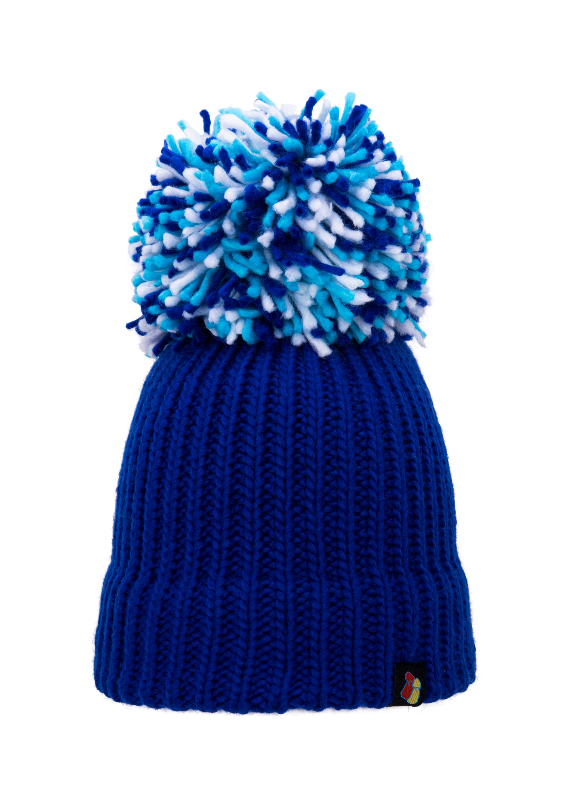 Royal Blue, Light Blue and White Big Bobble Hat – Big Bobble Hats Ltd