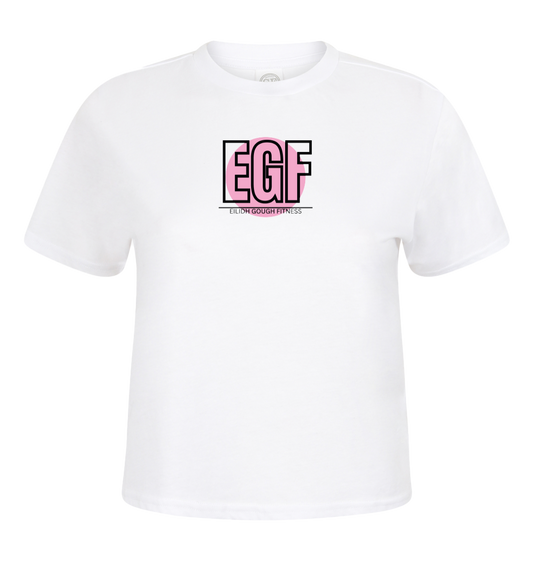 EGF White Cropped Boxy T-Shirt