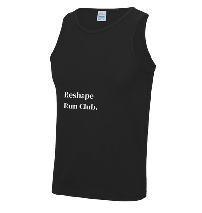 Reshape Run Club Black Vest Top