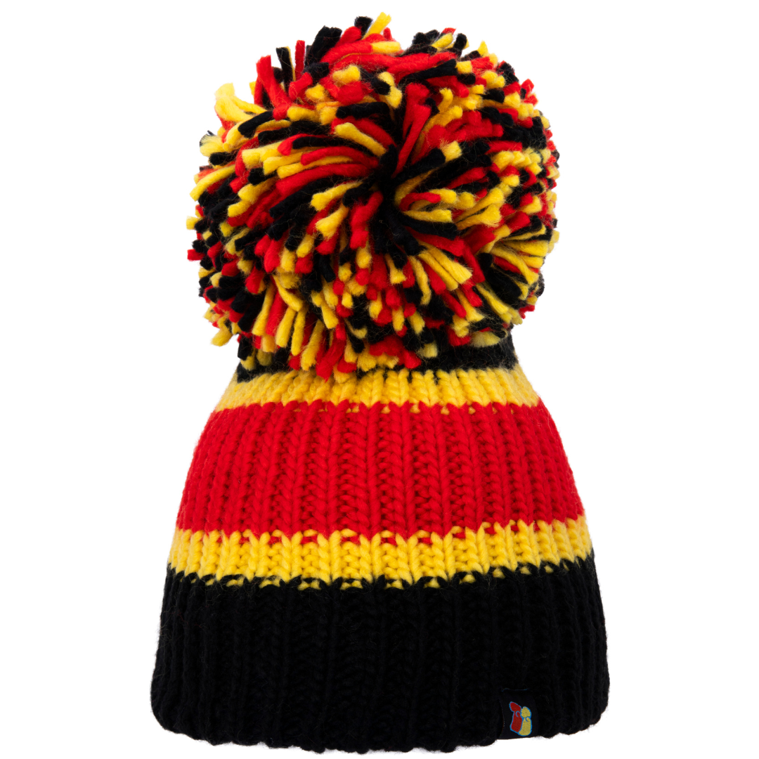 Black, Yellow and Red Big Bobble Hat