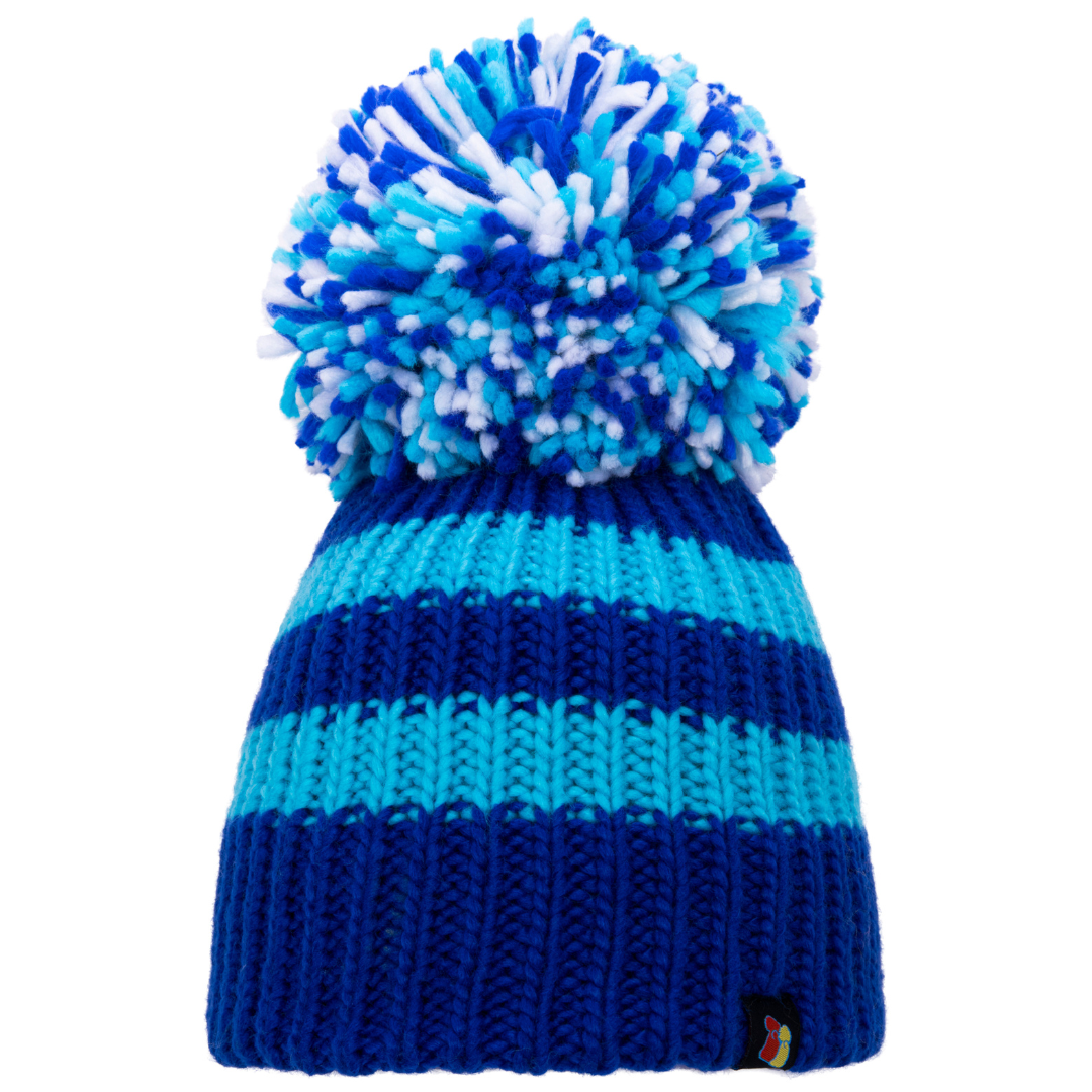 Blue and Light Blue Big Bobble Hat