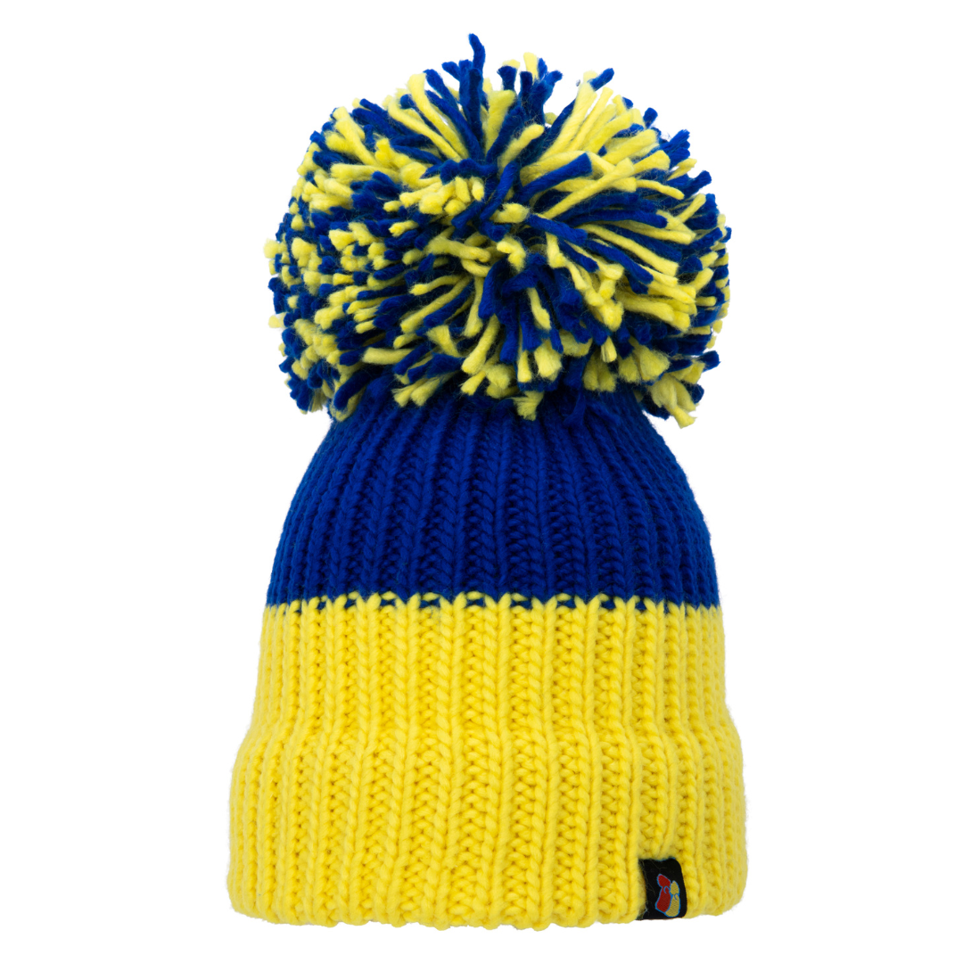 Yellow and Blue Big Bobble Hat – Big Bobble Hats Ltd