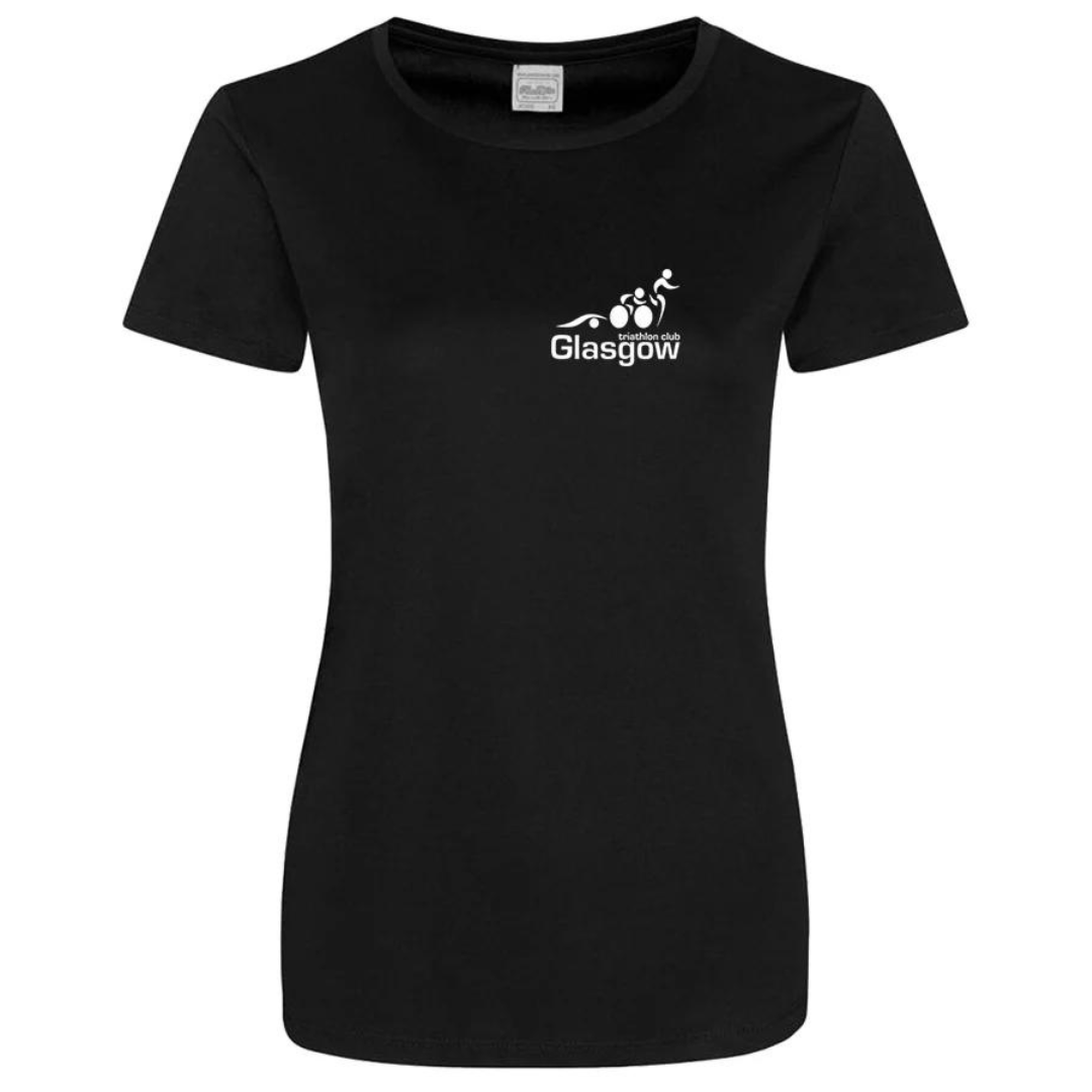 Glasgow Triathlon Club Ladies Technical Black T-Shirt