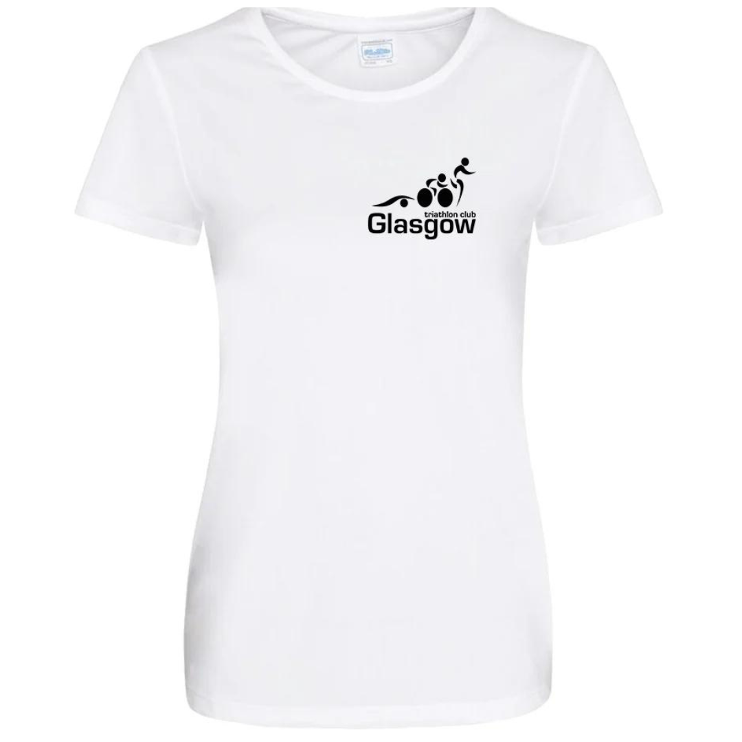 Glasgow Triathlon Club Ladies Technical White T-Shirt