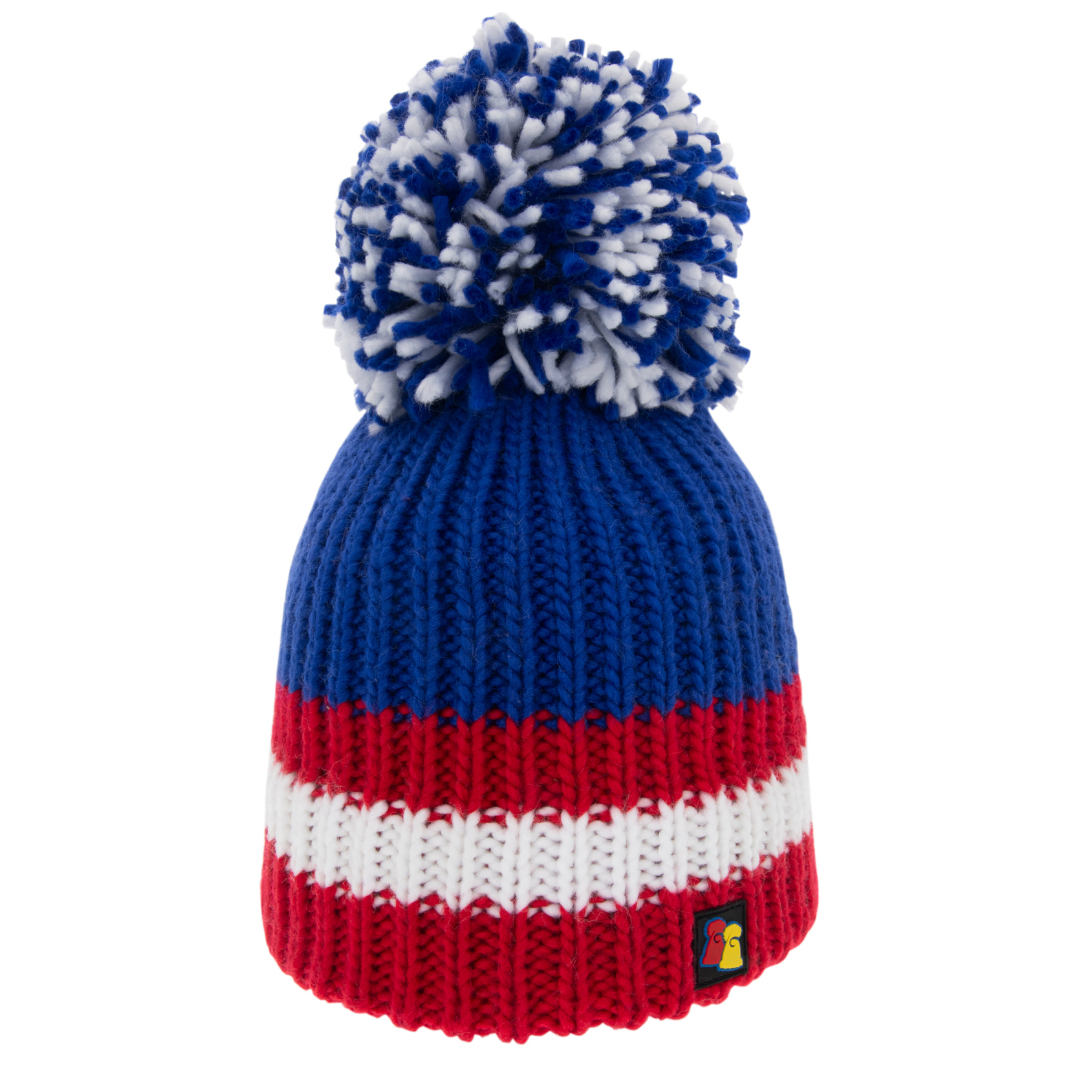 Blue, Red and White Big Bobble Hat