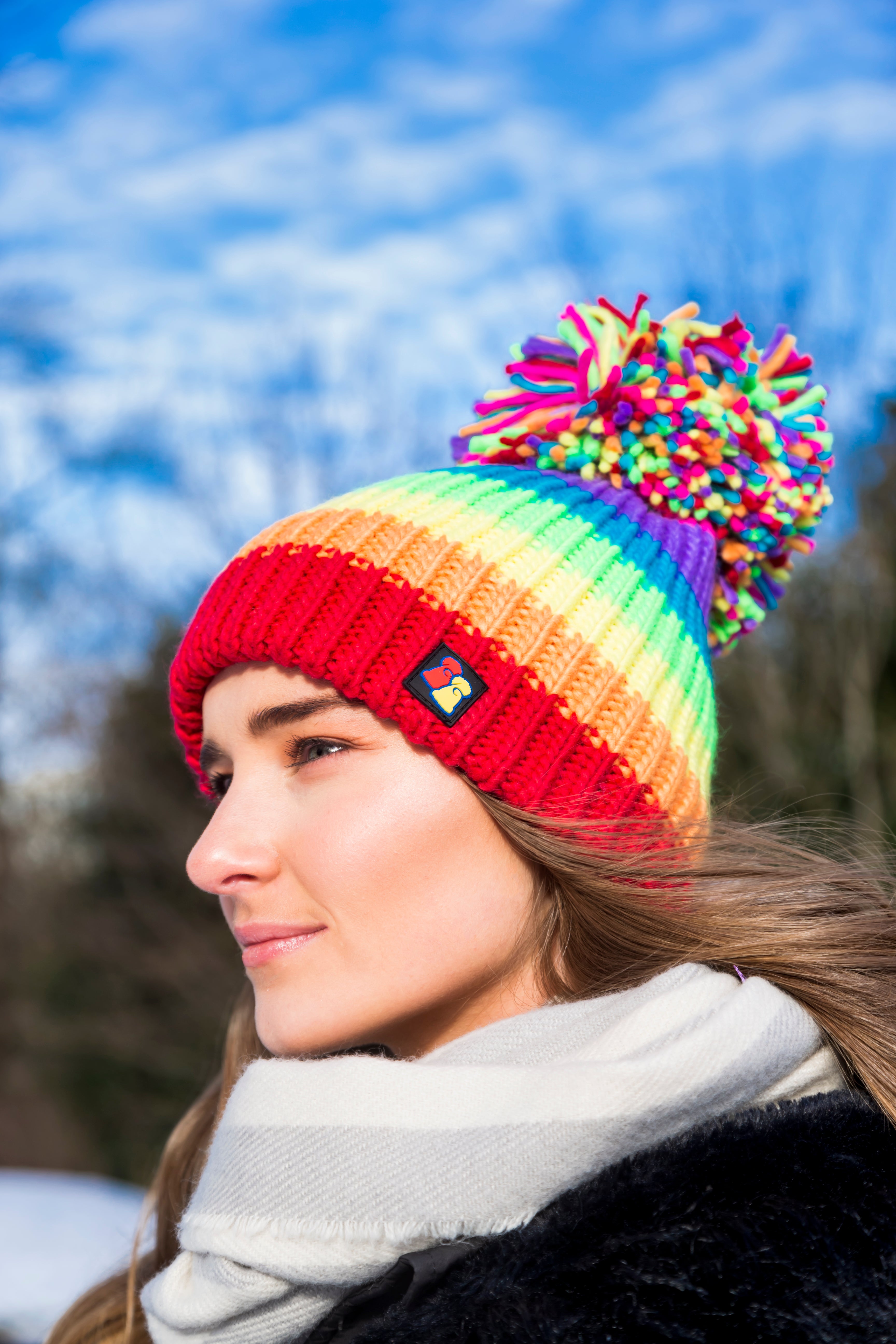 The Freddie Rainbow Bobble Hat Big Bobble Hats Big Bobble